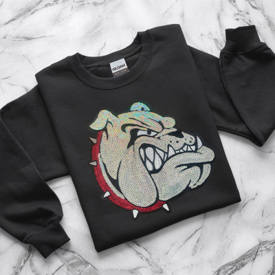 Crewneck Sweatshirt - Sequin Bulldog 