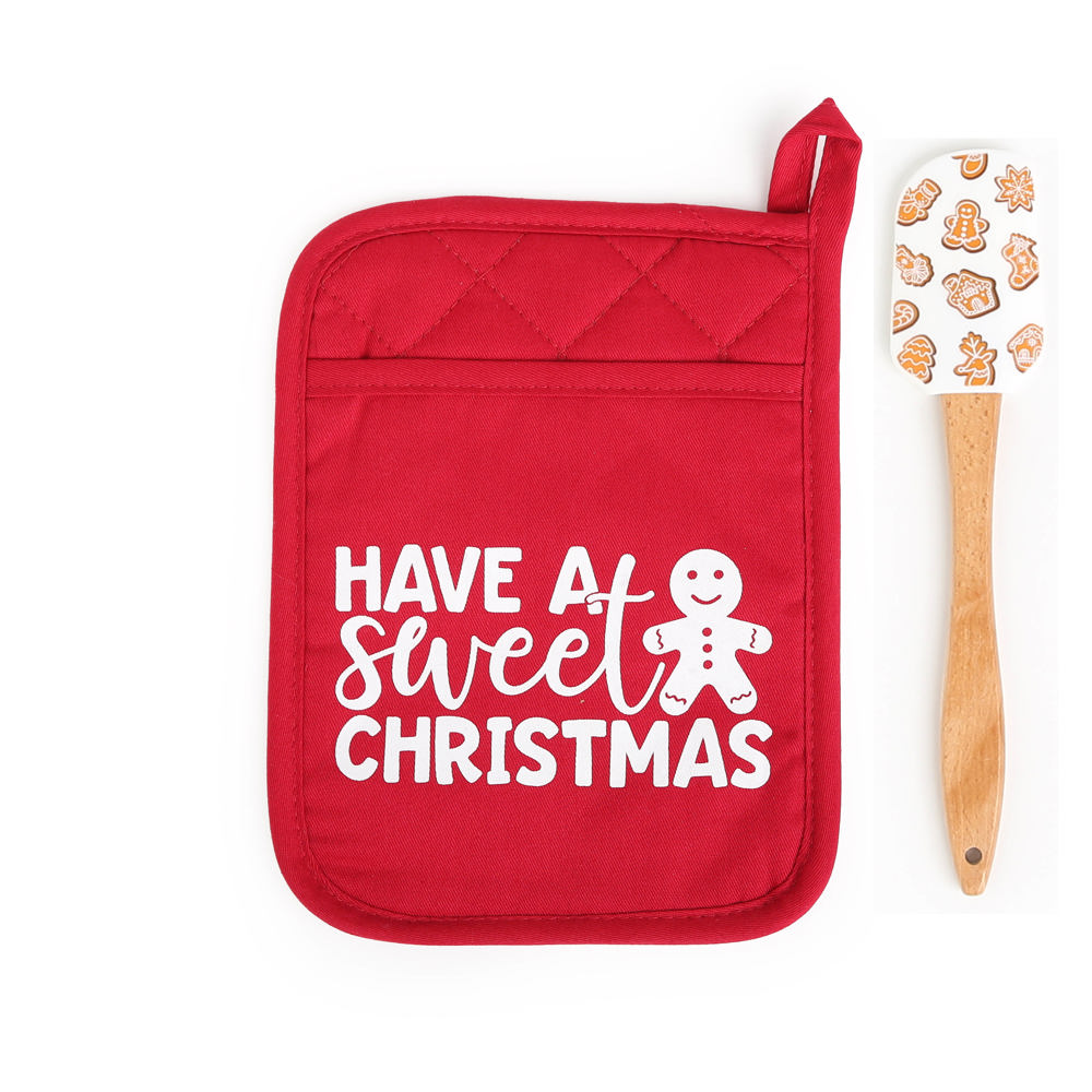 Cheerful Holiday Potholder and Spatula