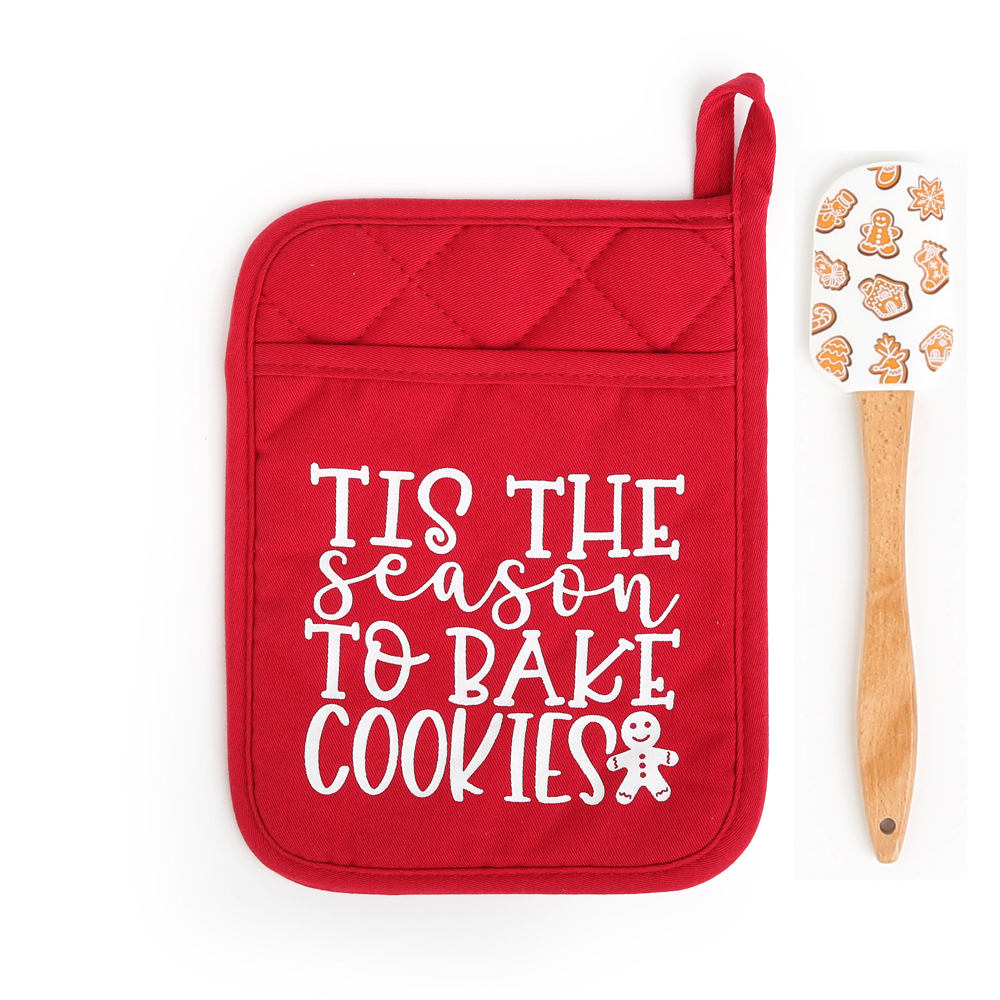 Cheerful Holiday Potholder and Spatula