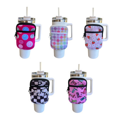 Zippered Tumbler Pouch with Pocket