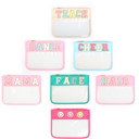  Colorful Clear Pouches with Varsity Letter Patches