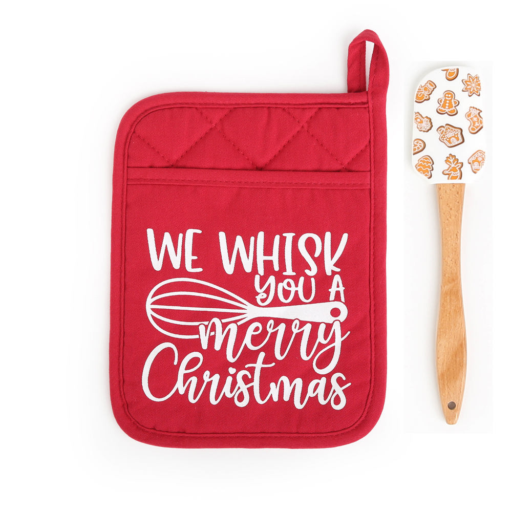 Cheerful Holiday Potholder and Spatula