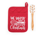 We Whisk You a Merry Christmas with Spatula Cheerful Holiday Potholder and Spatula