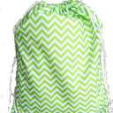 LIME CHEVRON Personalized  Drawstring Bag