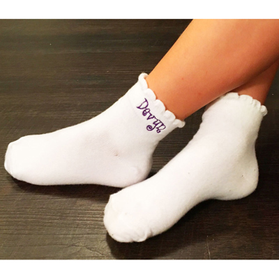 Personalized Little Girl Ruffle Top Socks