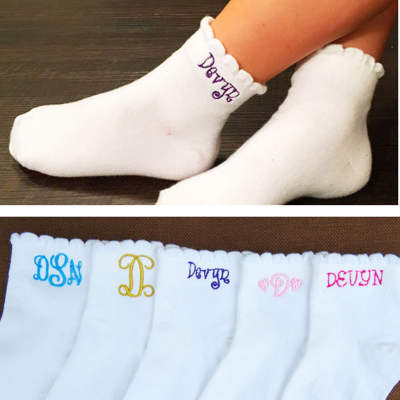 Personalized Little Girl Ruffle Top Socks