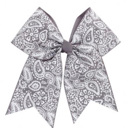 Grey Paisley Personalized Hair Bows