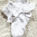S Personalized Little Girl Eyelet Trim Socks