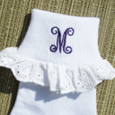  Personalized Little Girl Eyelet Trim Socks