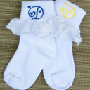  Personalized Little Girl Eyelet Trim Socks