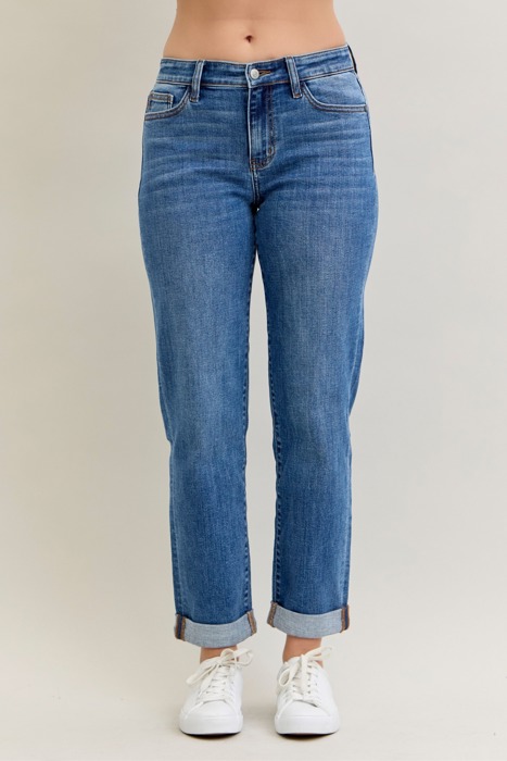 Judy Blue Mid Rise Boyfriend Jeans 