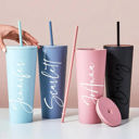  Personalized Tumbler With Lid and Straw, Bridesmaids Gifts, Large 24 oz Acrylic Tumbler, Skinny Tumbler, Personalized Gift, Teacher Gift