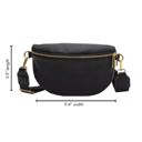 Black + Original Strap Leather Fanny Pack Crossbody Bags for Women Trendy Sling Bag for Women Small Crossbody Bags for Women Vacation Essentials Handbags Crossbody Purse Belt Bag