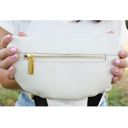 Ivory + Original Strap Leather Fanny Pack Crossbody Bags for Women Trendy Sling Bag for Women Small Crossbody Bags for Women Vacation Essentials Handbags Crossbody Purse Belt Bag