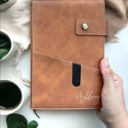 Tuscan Tan Leather Journal Refillable Journal Custom Notebook for Writing with Card Slots, Lined Leather Bound A5 Daily Journal, Executive Notebook Travel Diary Gift