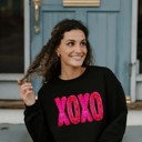  XOXO Sequin Valentine's Day Sweatshirt, Valentine's T-Sweatshirt for Women, Valentine's Day Sweatshirt