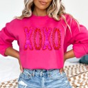  XOXO Sequin Valentine's Day Sweatshirt, Valentine's T-Sweatshirt for Women, Valentine's Day Sweatshirt