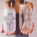  Personalized Birth Flower Coffee Cup With Name, Personalized Birth Flower Glass Tumbler, Bridesmaid Proposal, Gifts for Her Be My Bridesmaid