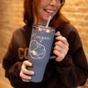  Personalized 40 oz Tumbler with Handle & Straw MAARS Birth Flower Tumbler Gift for Women Insulated Stainless, Bridesmaid Gift for Mom