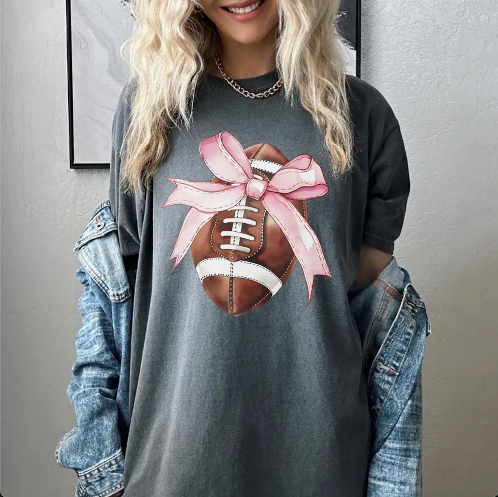 Football Coquette Bow Shirt, Fall Vibes Shirts for Women, Tis The Season Pumpkin Shirt, It's Fall Y'all Women's Graphic Tee, Cute Fall Shirts, Thanksgiving Shirt