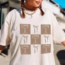  Bow & Martini Checkered Preppy Graphic Comfort Colors Tee for Women