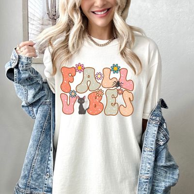 Fall Vibes Comfort Colors Tee, Cozy Autumn Graphic Shirt, Cute Pumpkin Season Tee, Comfy Fall Outfit for Women