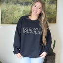  Embroidered Mama Sweatshirt Mother's Day Gift, Mom to Be Gift, Sleeve Text, Personalized Gifts, Trendy Crewnecks for Women, Mom Gifts
