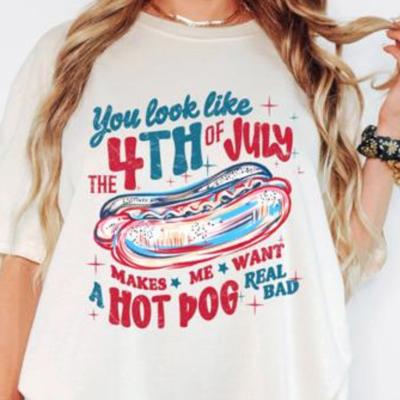 4th of July Shirts for Women, You Look like the 4th Of July All-American Comfort Colors Tee, Red, White & Cute, Freedom Looks Good on You Graphic Tee