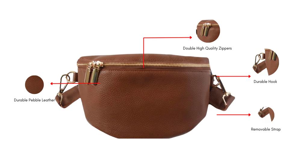 Leather Fanny Pack Crossbody Bags for Women Trendy Sling Bag for Women Small Crossbody Bags for Women Vacation Essentials Handbags Crossbody Purse Belt Bag