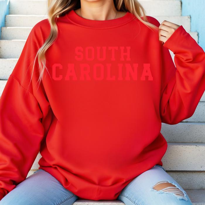 Custom Embossed Sweatshirt, City State or Area Code Name Sweatshirt, Custom School Sweatshirt Mascot Team Name Monotone Sweater