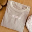  Embroidered Mama Corded Sweatshirt Crewneck Oversized, Mom to Be Gift, Sleeve Text, Personalized Gifts, Trendy Crewnecks for Women Mom Gifts