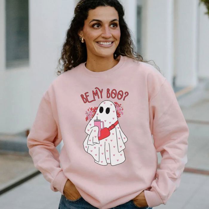 Be My Boo Valentine's Day Sweatshirt, Pink Valentine's Sweater, Custom Valentines Day Gift for Girlfriend