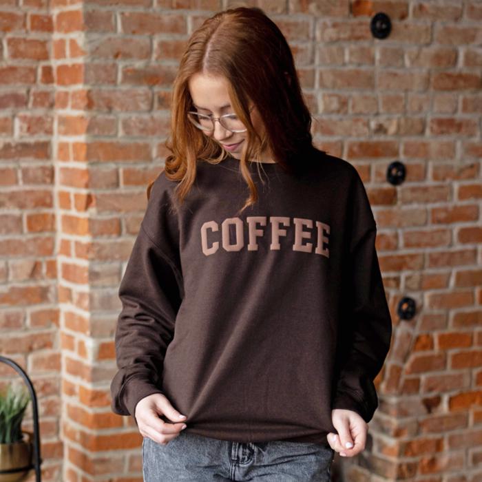 Custom Embossed Sweatshirt, City State or Area Code Name Sweatshirt, Custom School Sweatshirt Mascot Team Name Monotone Sweater