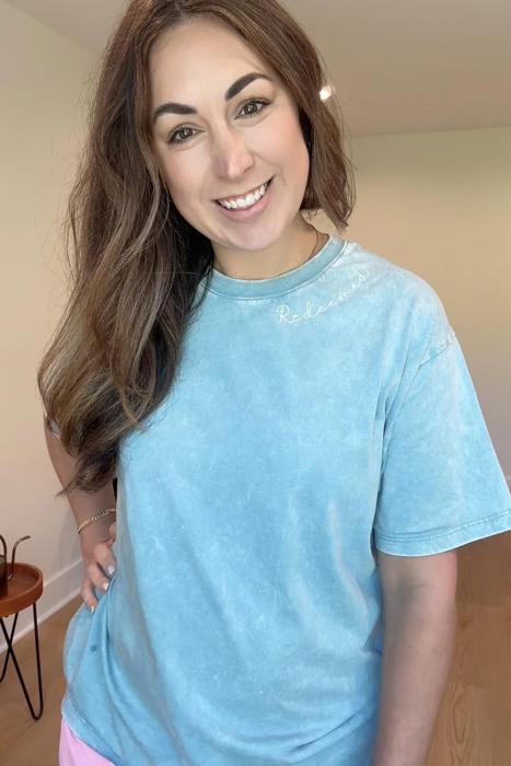 Personalized Name Embroidered T-Shirt Custom Neckline Collar Embroidery, Christian Bible Verse Mrs. Tee, Customized T-Shirt Name on Neckline