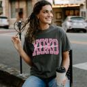  XOXO Pink Print Sequin Comfort Colors Tee, Valentine's T-Shirts for Women, Valentine's Day Shirt Graphic Tee Cotton