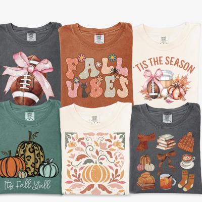 Football Coquette Bow Shirt, Fall Vibes Shirts for Women, Tis The Season Pumpkin Shirt, It's Fall Y'all Women's Graphic Tee, Cute Fall Shirts