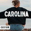  Custom Location Sweatshirt, Personalized State or City Crewneck, Coastal Graphic Sweatshirt, Custom Name Sweatshirt, Travel & Hometown Gift