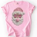  Fluffy Santa Face Comfort Colors Tee, Cute Christmas Shirt for Women, Trendy Retro Santa T-Shirt
