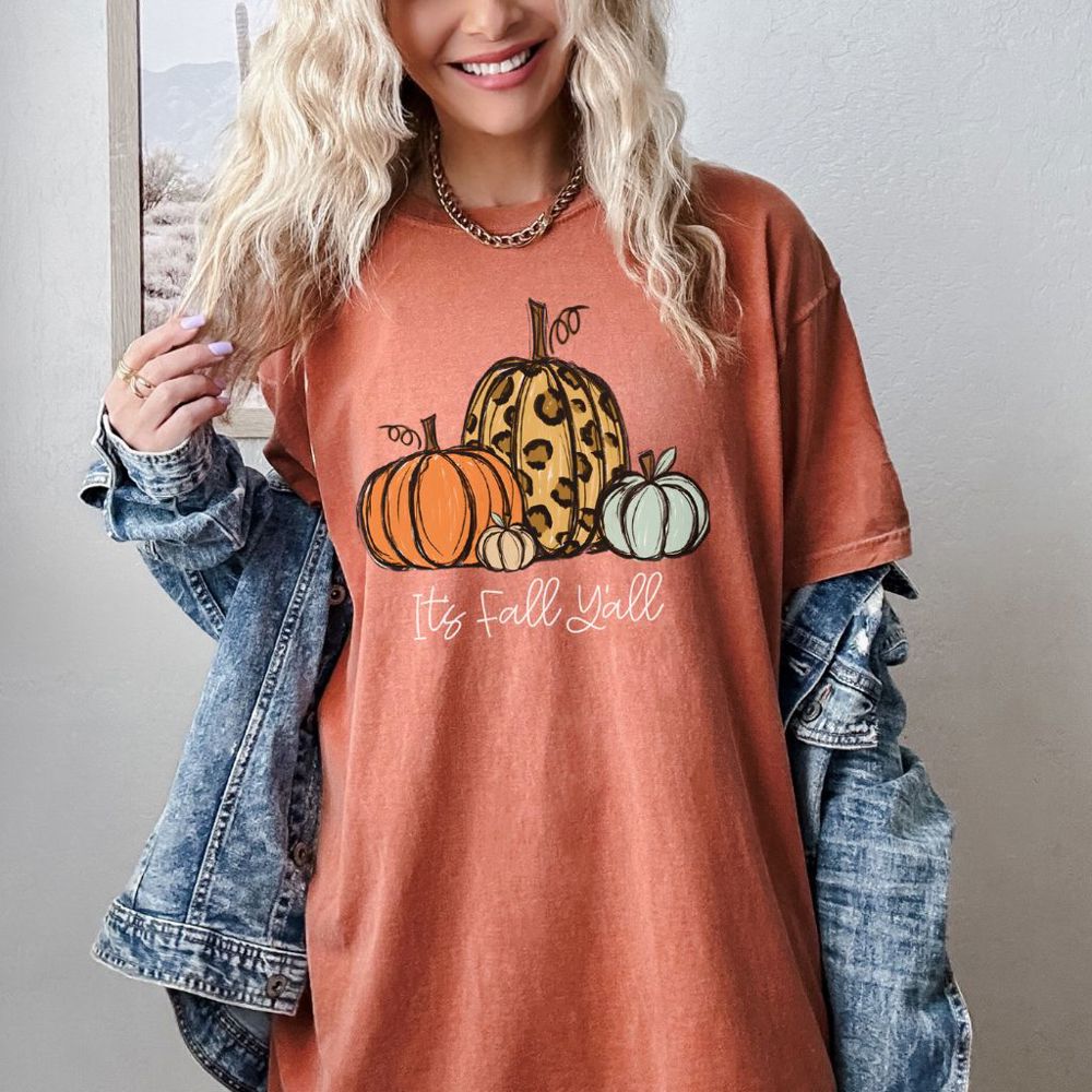 Football Coquette Bow Shirt, Fall Vibes Shirts for Women, Tis The Season Pumpkin Shirt, It's Fall Y'all Women's Graphic Tee, Cute Fall Shirts, Thanksgiving Shirt