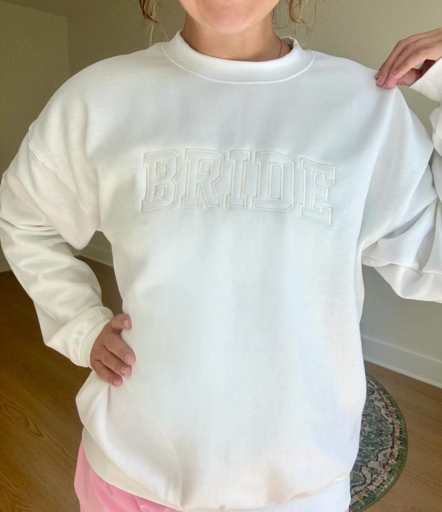  Embroidered Crewneck Sweatshirt Oversized Statement Sweatshirt, Anniversary, Wedding, Birthday & Honeymoon Gift Wifey Shirt