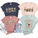  Peppermint Lattes Christmas Shirt, Bella Canvas Shirt, Pink Peppermint Lattes Graphic Tees, Neutral Lattes Christmas Shirts for Women