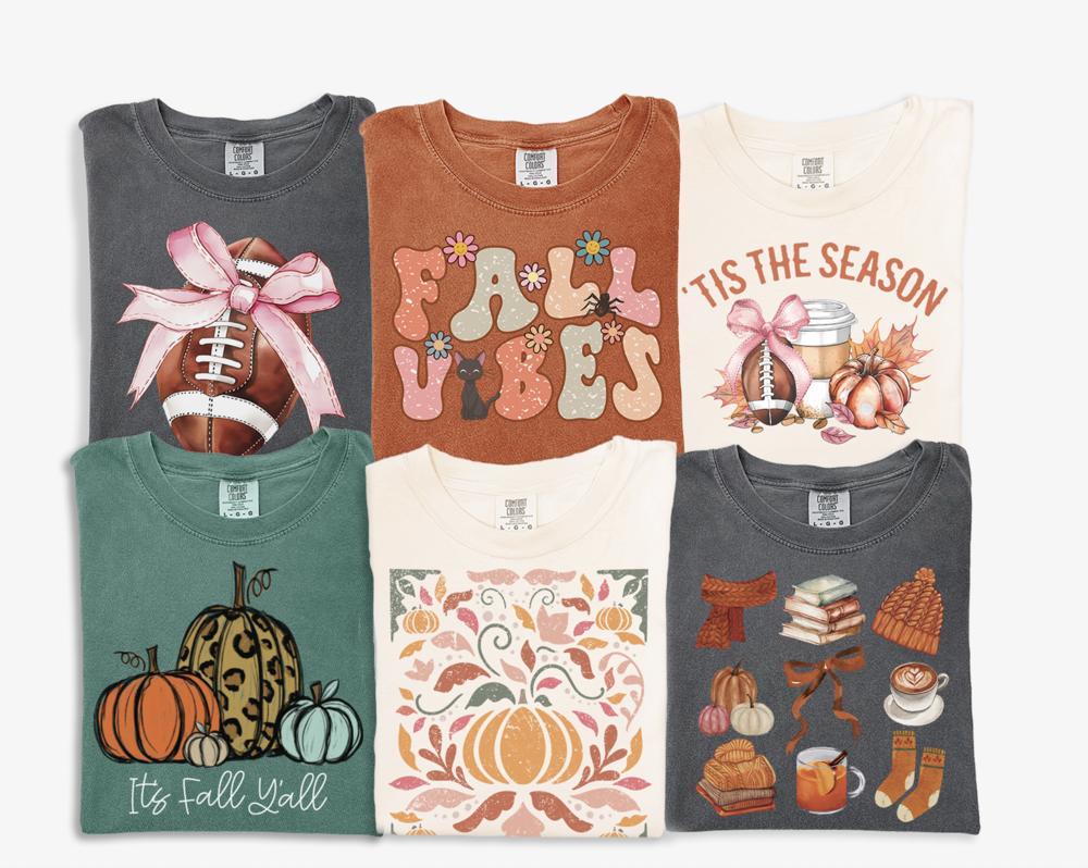 Football Coquette Bow Shirt, Fall Vibes Shirts for Women, Tis The Season Pumpkin Shirt, It's Fall Y'all Women's Graphic Tee, Cute Fall Shirts, Thanksgiving Shirt