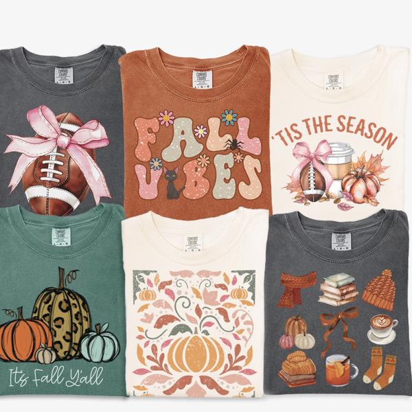 Football Coquette Bow Shirt, Fall Vibes Shirts for Women, Tis The Season Pumpkin Shirt, It's Fall Y'all Women's Graphic Tee, Cute Fall Shirts, Thanksgiving Shirt