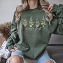  Women's Christmas Sweatshirt Merry & Bright Christmas Trees | Holiday Party Sweater Tees for Her