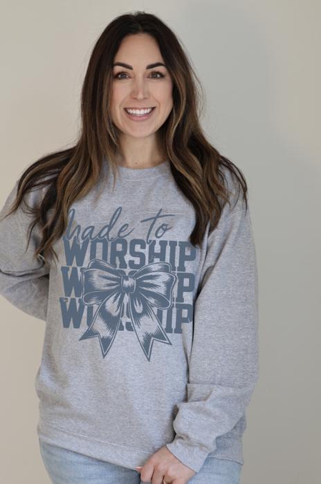 Made To Worship Bow Christian Grey Sweatshirt