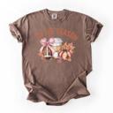  Tis The Season Three Fall Essentials Comfort Colors Tee, Pumpkin, Latte & Leaf Fall Shirt, Cozy Autumn Graphic Tee for Women, Seasonal Aesthetic Top