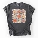  Pumpkins Pastel Floral Fall Comfort Colors Tee, Fall Graphic Shirt for Women, Autumn Aesthetic Tee, Soft Boho Pumpkin Shirt, Cozy Seasonal Outfit