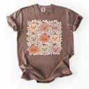  Pumpkins Pastel Floral Fall Comfort Colors Tee, Fall Graphic Shirt for Women, Autumn Aesthetic Tee, Soft Boho Pumpkin Shirt, Cozy Seasonal Outfit