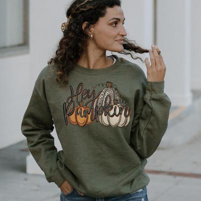 Hey Pumpkin Fall Graphic Crewneck Sweatshirt, Cute Autumn Sweater, Cozy Pumpkin Season Pullover, Thanksgiving Crew, Fall Aesthetic Sweatshirt