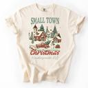  Personalized Small Town Christmas Comfort Colors Graphic Tee, Country Christmas Shirt, Rustic Holiday Shirt for Women, Cozy Farmhouse Christmas Tee